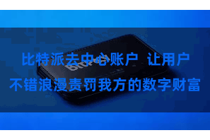 比特派去中心账户 让用户不错浪漫责罚我方的数字财富