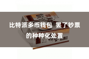 比特派多币钱包 罢了钞票的种种化处置