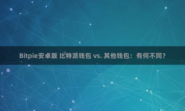 Bitpie安卓版 比特派钱包 vs. 其他钱包：有何不同？