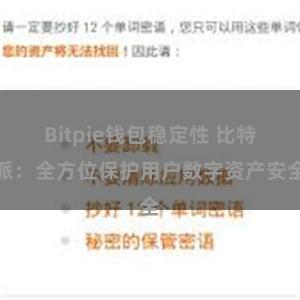 Bitpie钱包稳定性 比特派：全方位保护用户数字资产安全