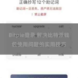 Bitpie登录 解决比特派钱包使用问题的实用技巧