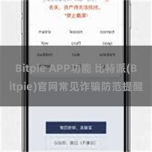 Bitpie APP功能 比特派(Bitpie)官网常见诈骗防范提醒